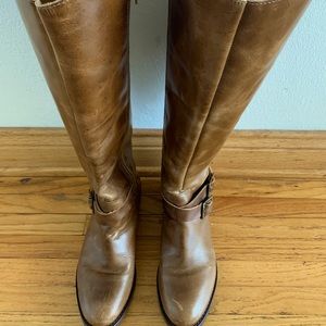 EUC Cognac Leather Knee-High Boots  6.5 M